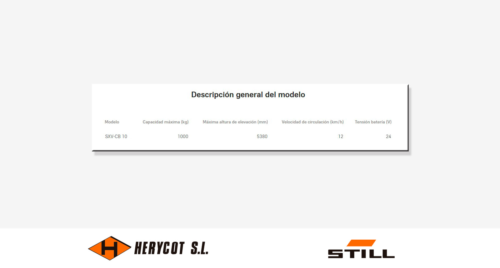 Descripción general - Carretilla Eléctrica STILL SXV-CB 10