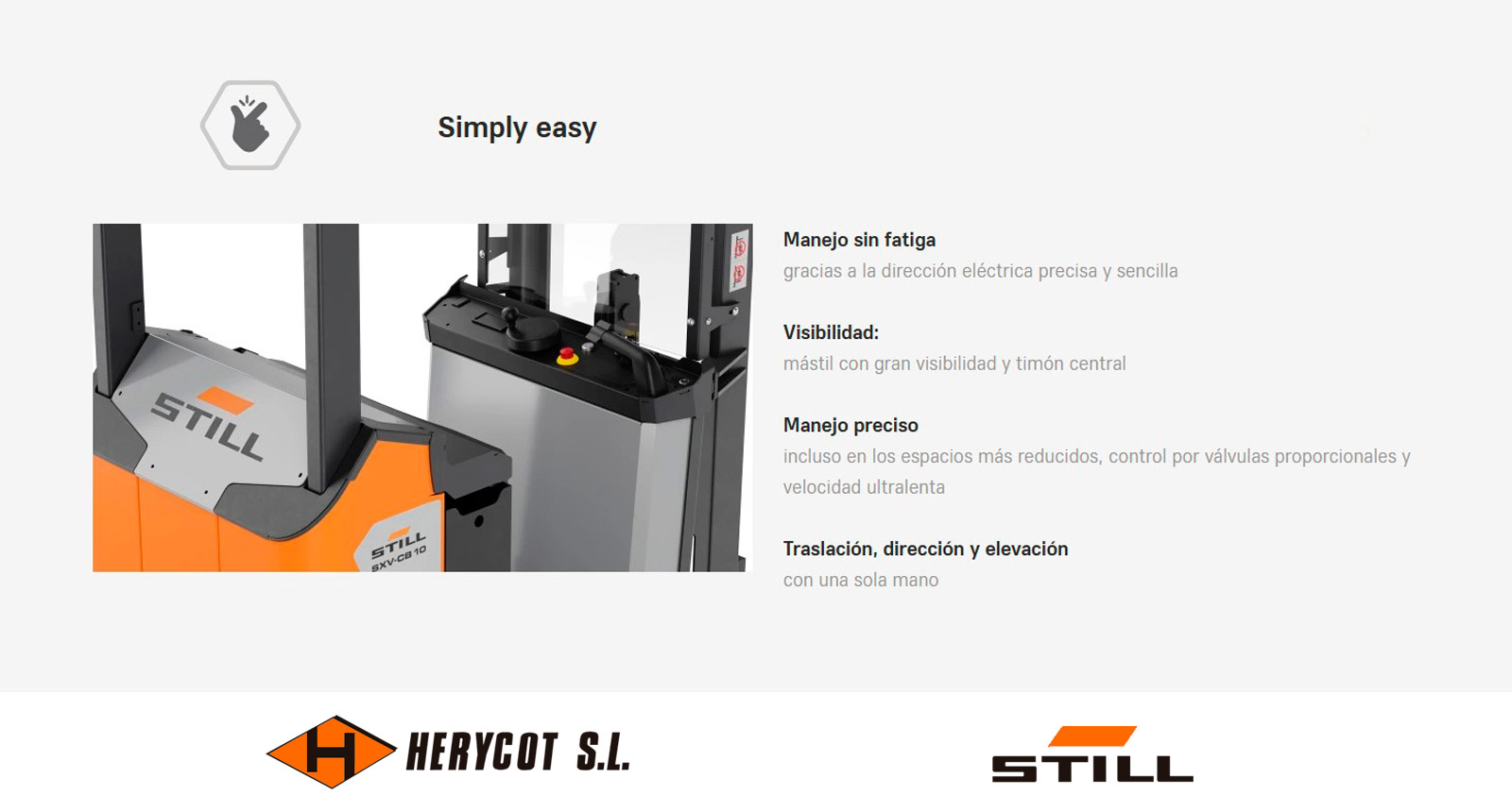 Simply easy - Carretilla Eléctrica STILL SXV-CB 10
